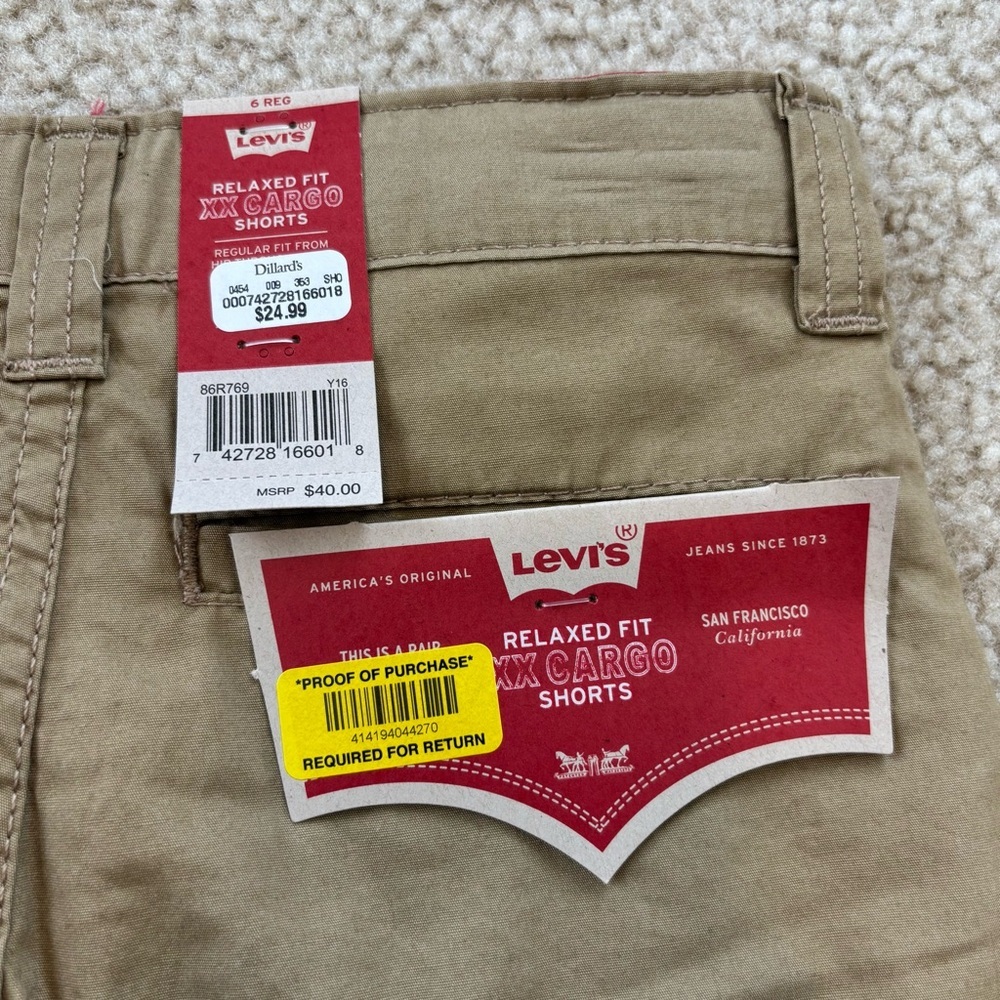 Levi's Little Boys Tan Cargo Shorts Size 6 NWT - Picture 8 of 8